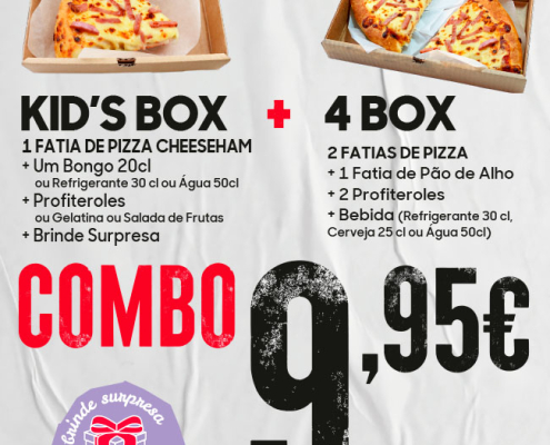 COMBO 9,95€ - KID´S BOX+ 4 BOX. Pizza Hut Portugal
